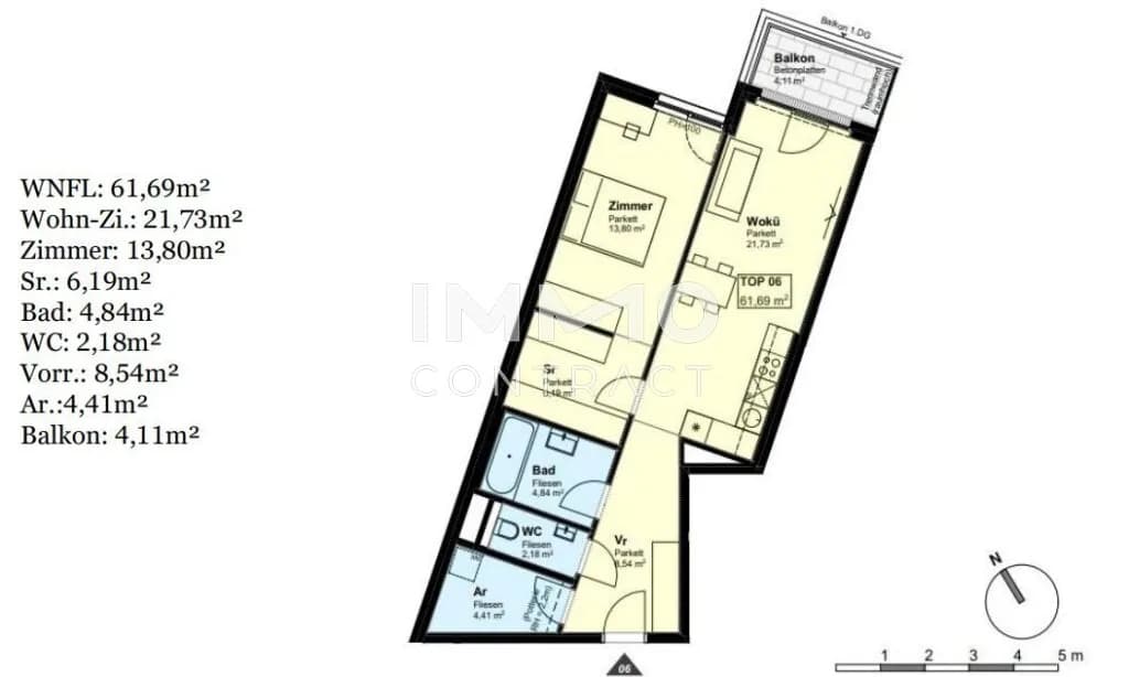 2-Zimmer-Wohnung kaufen in Wien – 61,69 m², € 385.000 – Bild 7 von 10