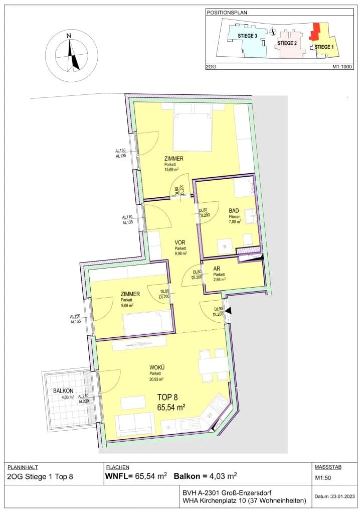 3-Zimmer-Wohnung kaufen in Gänserndorf – 66 m², € 332.220 – Bild 11 von 12