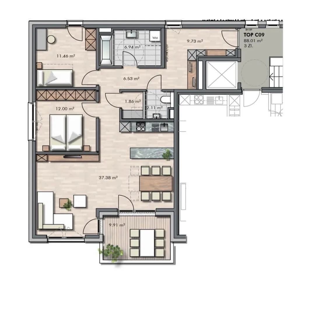3-Zimmer-Wohnung mieten in Kufstein – 88 m², € 1.664 – Bild 17 von 17