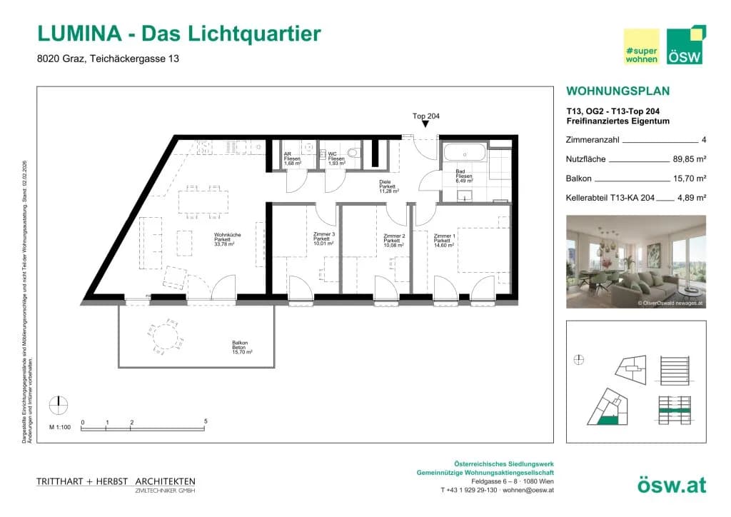 4-Zimmer-Wohnung kaufen in Graz – 89,85 m², € 418.000 – Bild 11 von 11