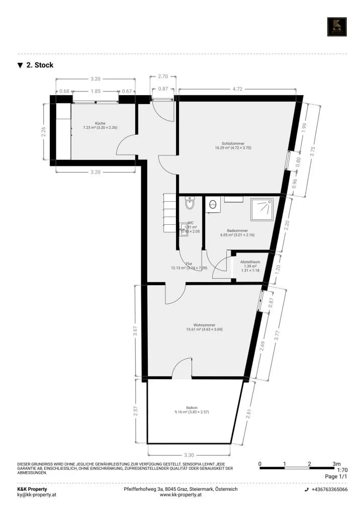 2-Zimmer-Wohnung mieten in Graz – 60 m², € 830 – Bild 16 von 16