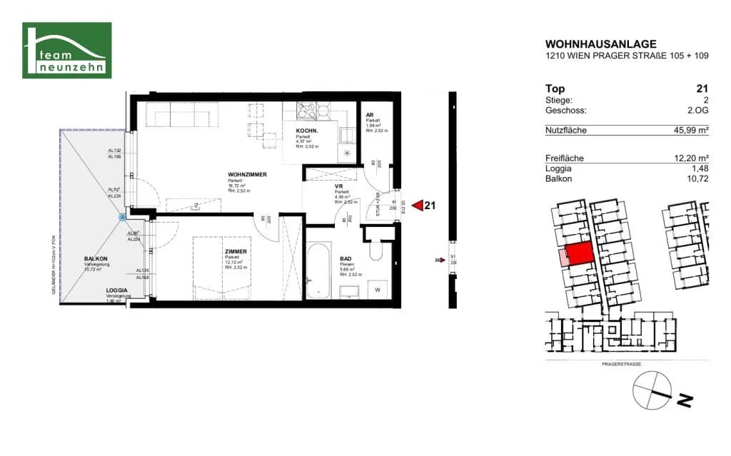2-Zimmer-Wohnung mieten in Wien – 45,99 m², € 950 – Bild 18 von 18