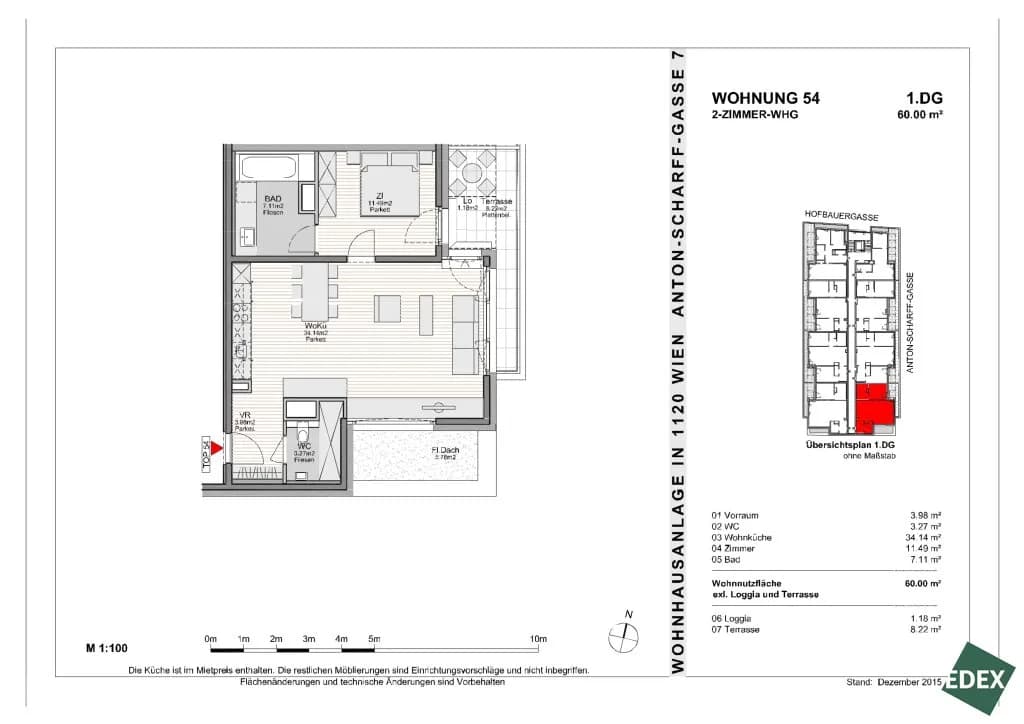 2-Zimmer-Wohnung mieten in Wien – 60 m², € 1.390 – Bild 12 von 12