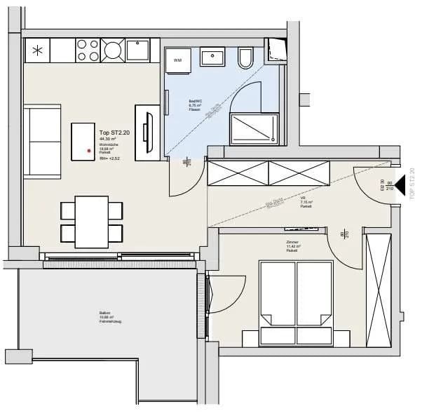 2-Zimmer-Wohnung kaufen in Wien – 44,3 m², € 470.000 – Bild 15 von 15