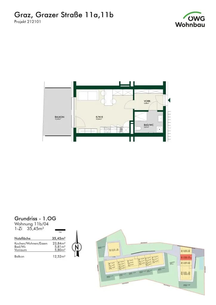 1-Zimmer-Wohnung kaufen in Graz – 35,45 m², € 205.262 – Bild 8 von 8