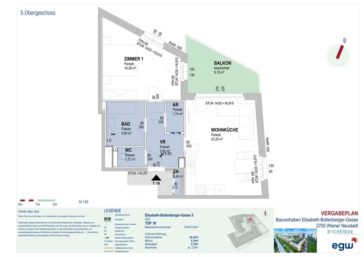 2-Zimmer-Wohnung mieten in Wiener Neustadt – 54,43 m², € 755 – Bild 12 von 12