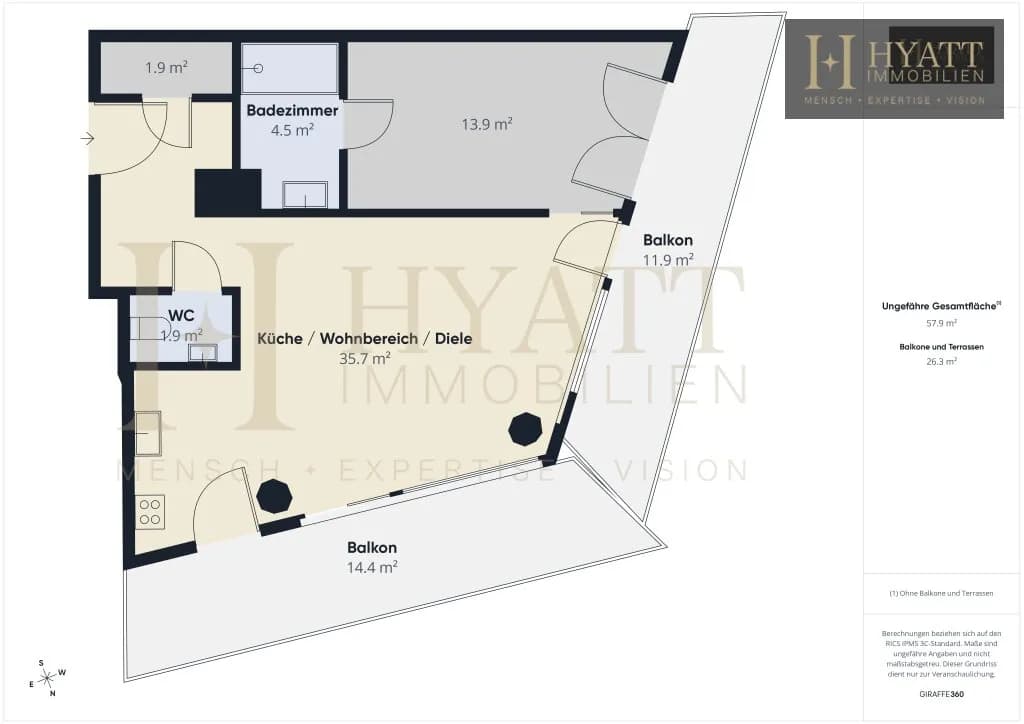2-Zimmer-Wohnung mieten in Wien – 57,9 m², € 3.000 – Bild 12 von 12