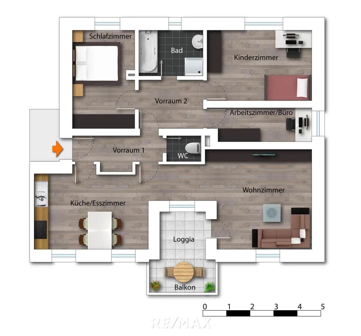 5-Zimmer-Wohnung kaufen in Linz Land – 85 m², € 278.000 – Bild 4 von 7