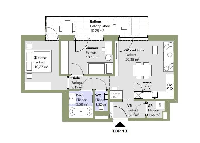 3-Zimmer-Wohnung kaufen in Wien – 54,36 m², € 477.000 – Bild 10 von 11