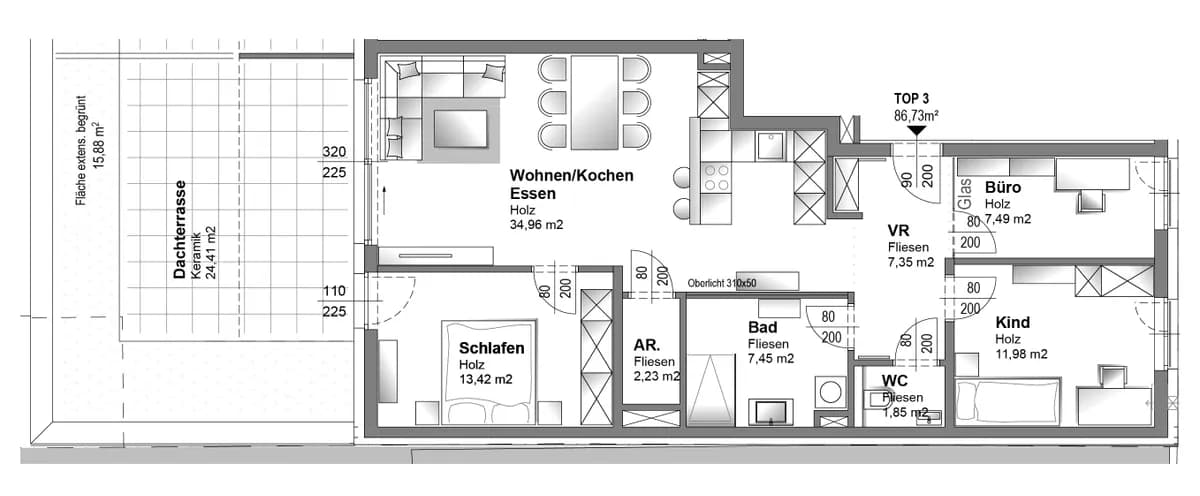3-Zimmer-Wohnung kaufen in Linz – 86,73 m², € 694.000 – Bild 2 von 19
