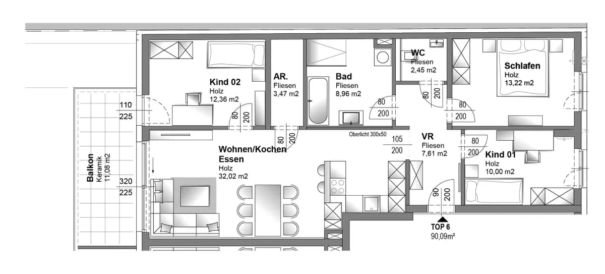 4-Zimmer-Wohnung kaufen in Linz – 90,09 m², € 719.000 – Bild 2 von 19