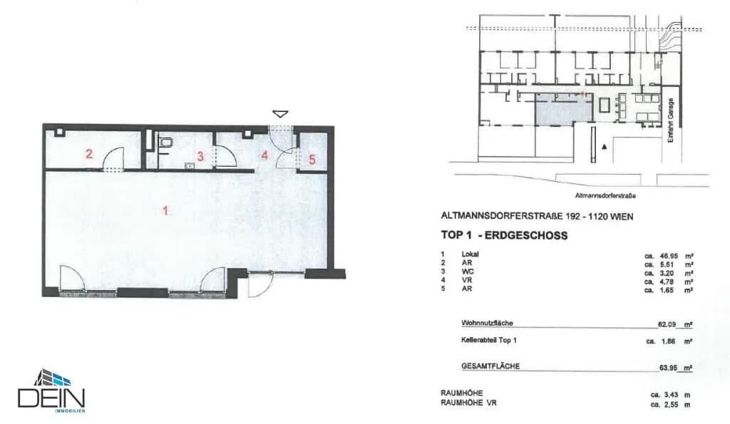 2-Zimmer-Gewerbeimmobilie mieten in Wien – 62 m², € 1.250 – Bild 11 von 11