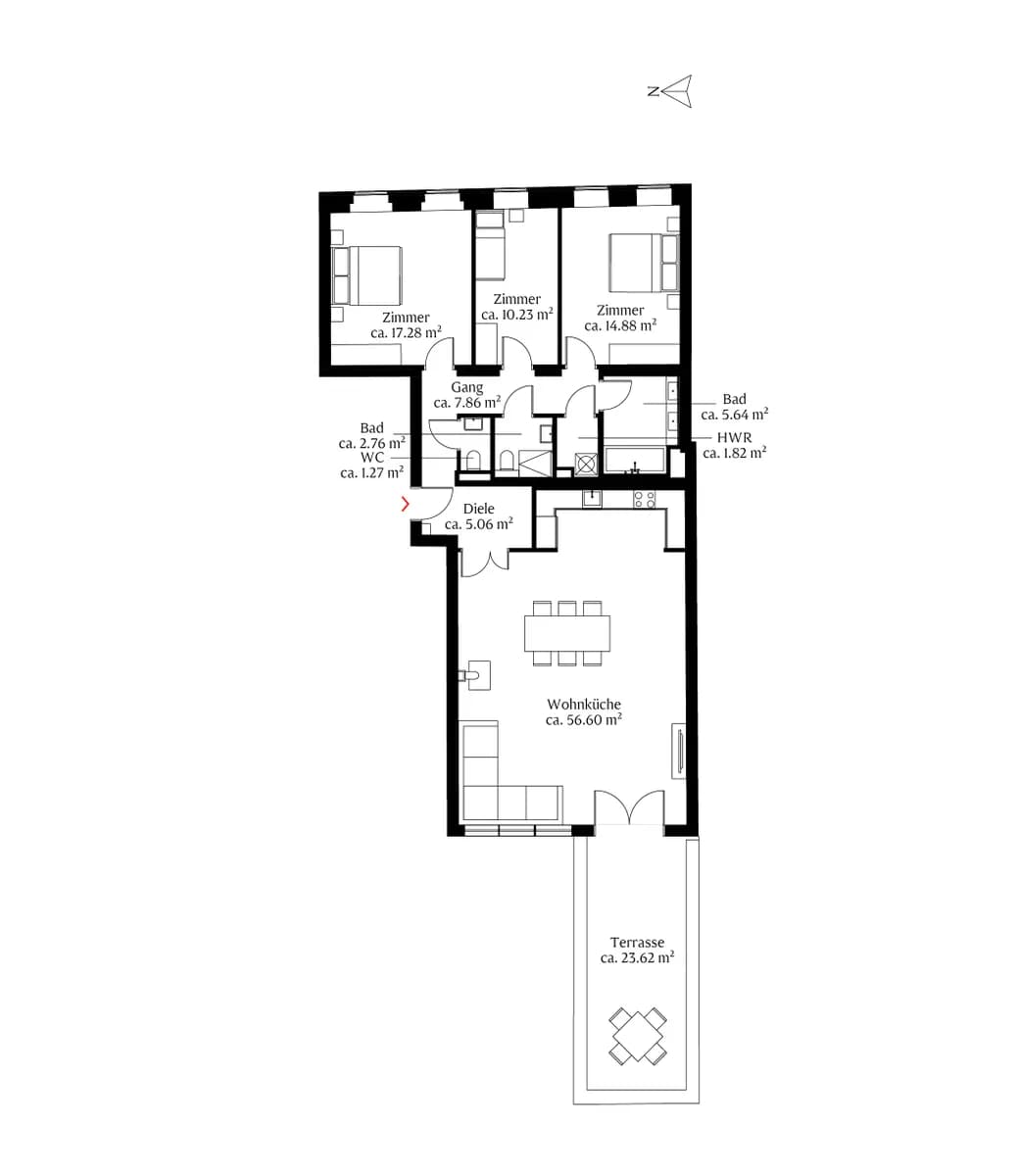 4-Zimmer-Wohnung mieten in Wien – 123 m², € 2.863 – Bild 9 von 14