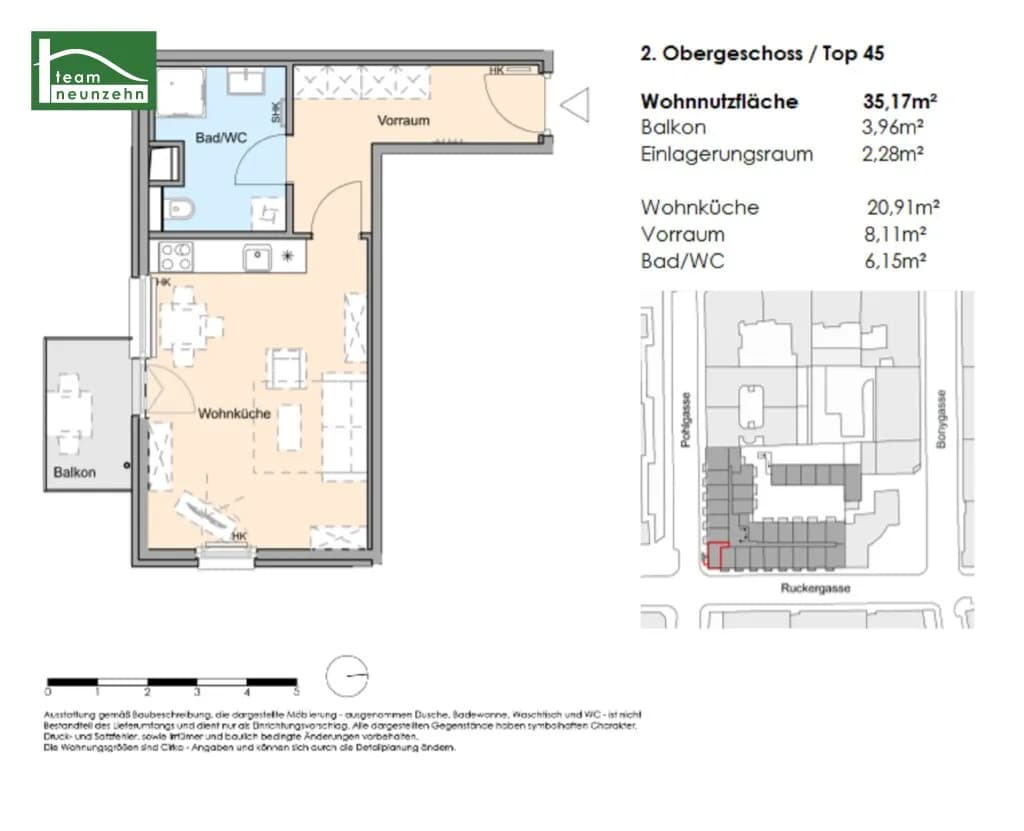 1-Zimmer-Wohnung mieten in Wien – 35,17 m², € 749 – Bild 13 von 13