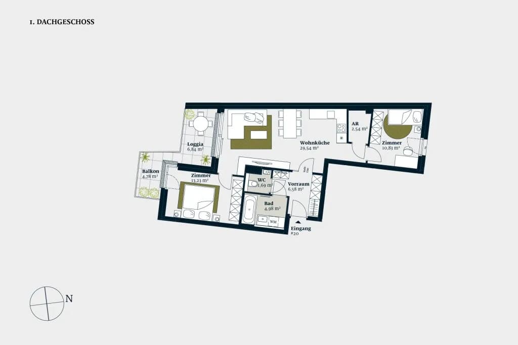 3-Zimmer-Wohnung kaufen in Wien – 69,39 m², € 801.500 – Bild 2 von 16