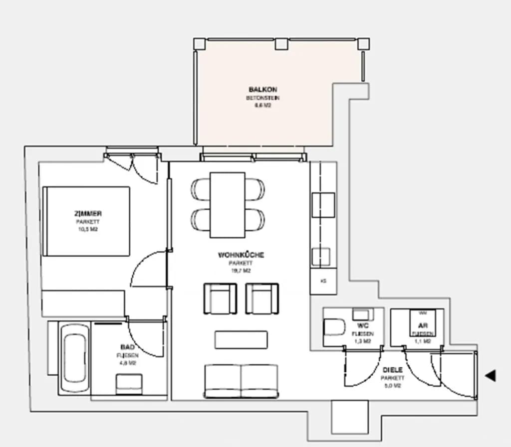 2-Zimmer-Wohnung mieten in Wien – 42,4 m², € 1.098 – Bild 26 von 26