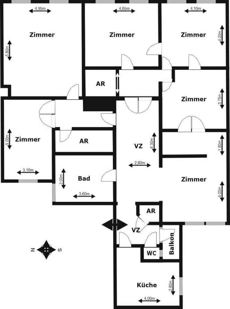 6-Zimmer-Gewerbeimmobilie mieten in Wien – 181 m², € 2.595 – Bild 9 von 9