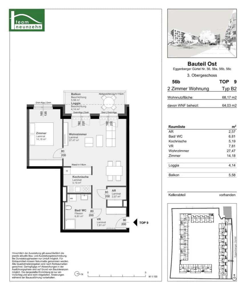 2-Zimmer-Wohnung mieten in Graz – 63,39 m², € 764 – Bild 13 von 13
