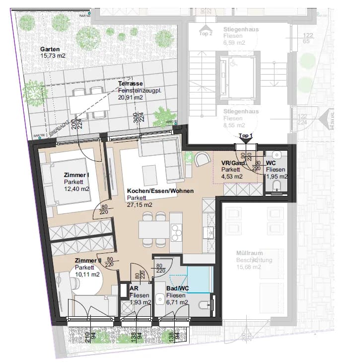 3-Zimmer-Wohnung kaufen in Mödling – 64 m², € 490.000 – Bild 9 von 9