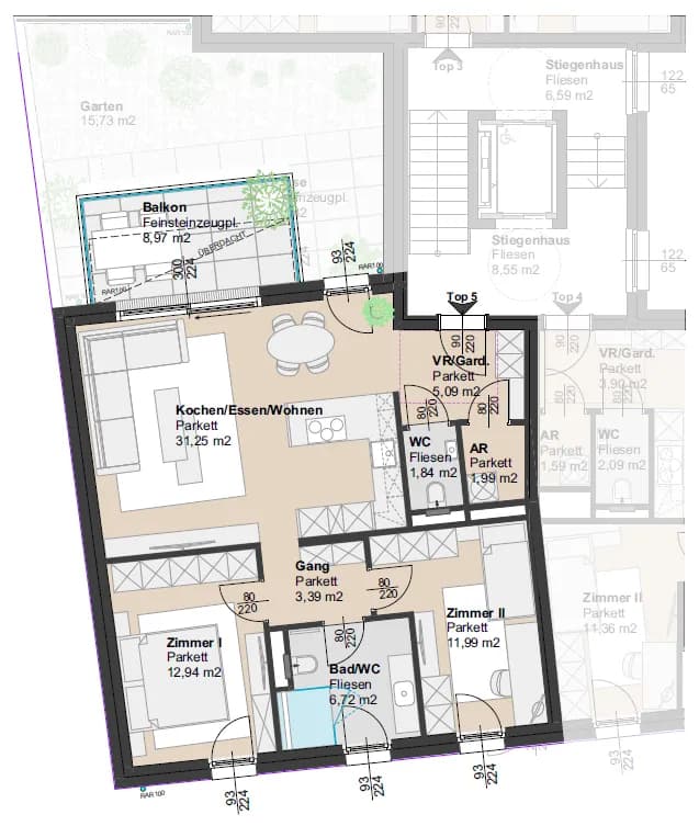 3-Zimmer-Wohnung kaufen in Mödling – 75 m², € 585.000 – Bild 8 von 8