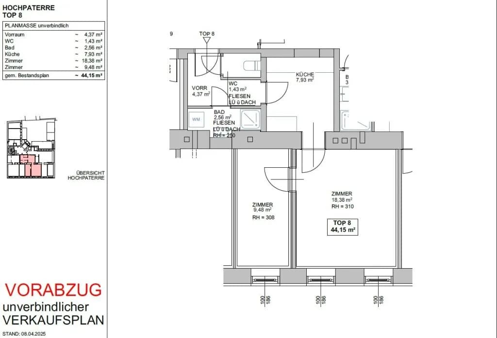 2-Zimmer-Wohnung kaufen in Wien – 43,92 m², € 259.000 – Bild 9 von 9
