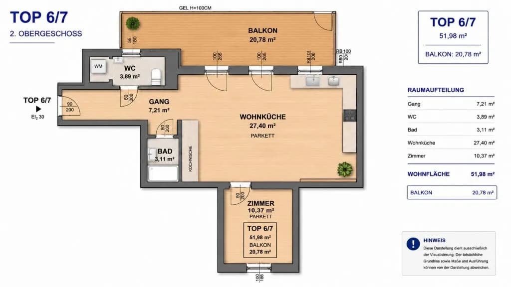 2-Zimmer-Wohnung kaufen in Wien – 51,98 m², € 399.000 – Bild 8 von 10