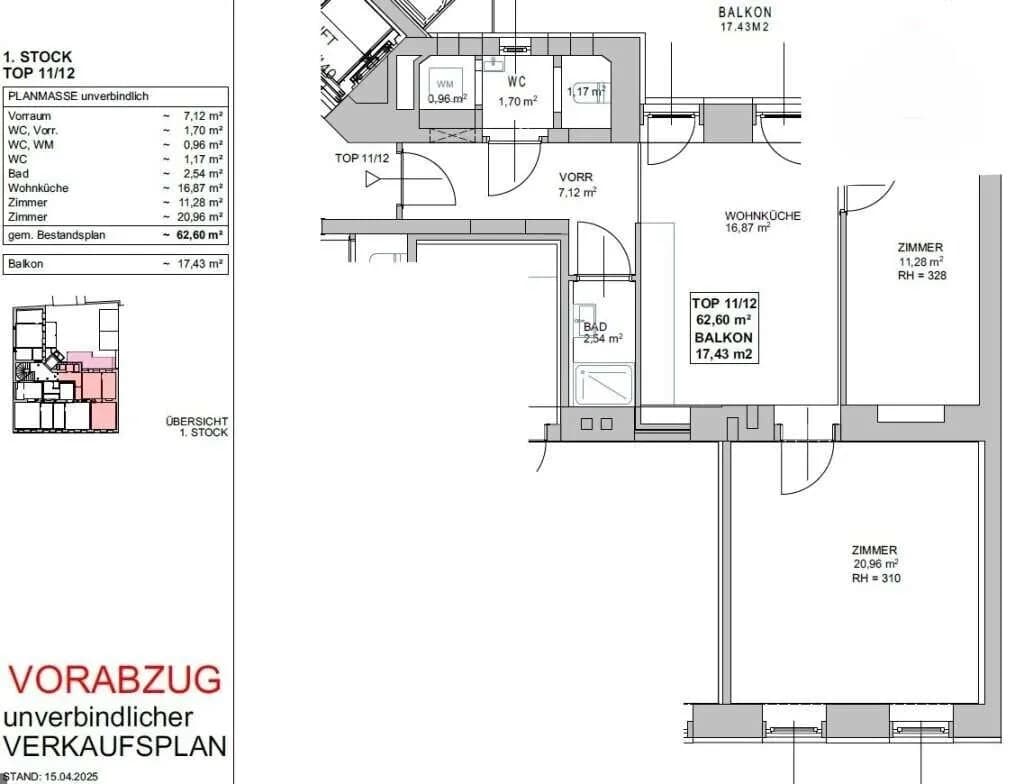 3-Zimmer-Wohnung kaufen in Wien – 63,1 m², € 475.000 – Bild 10 von 11