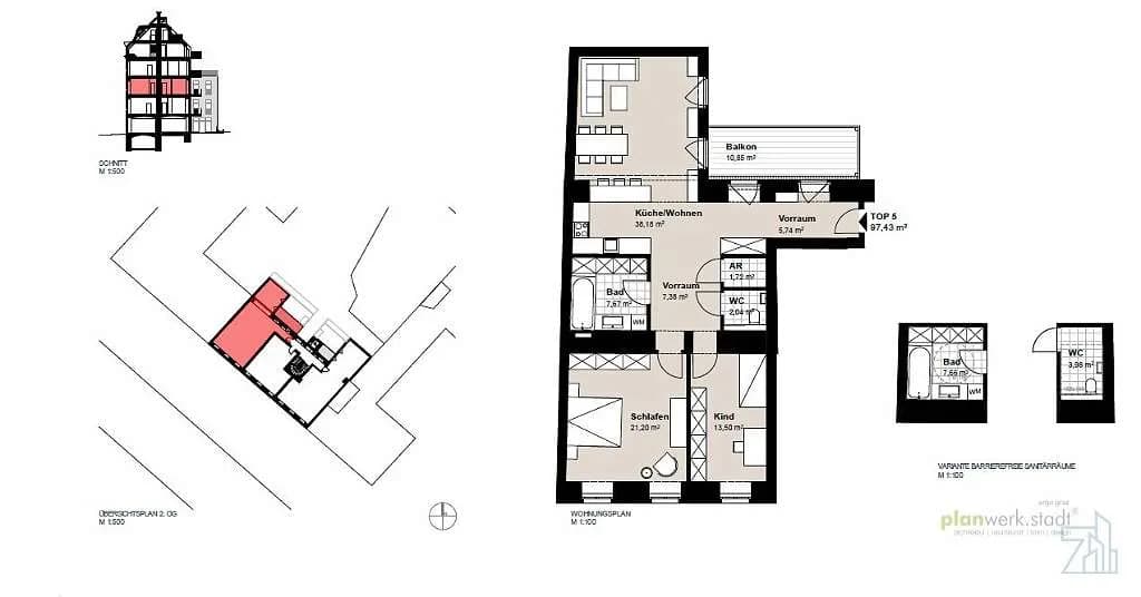 Wohnung kaufen in Wien – 96,77 m², € 230.000 – Bild 2 von 2