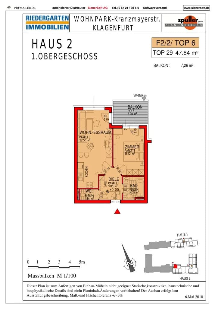 2-Zimmer-Wohnung kaufen in Klagenfurt – 47,05 m², € 245.000 – Bild 7 von 7