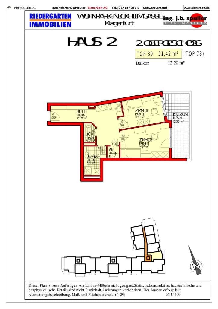 2-Zimmer-Wohnung kaufen in Klagenfurt – 51,49 m², € 220.000 – Bild 7 von 7