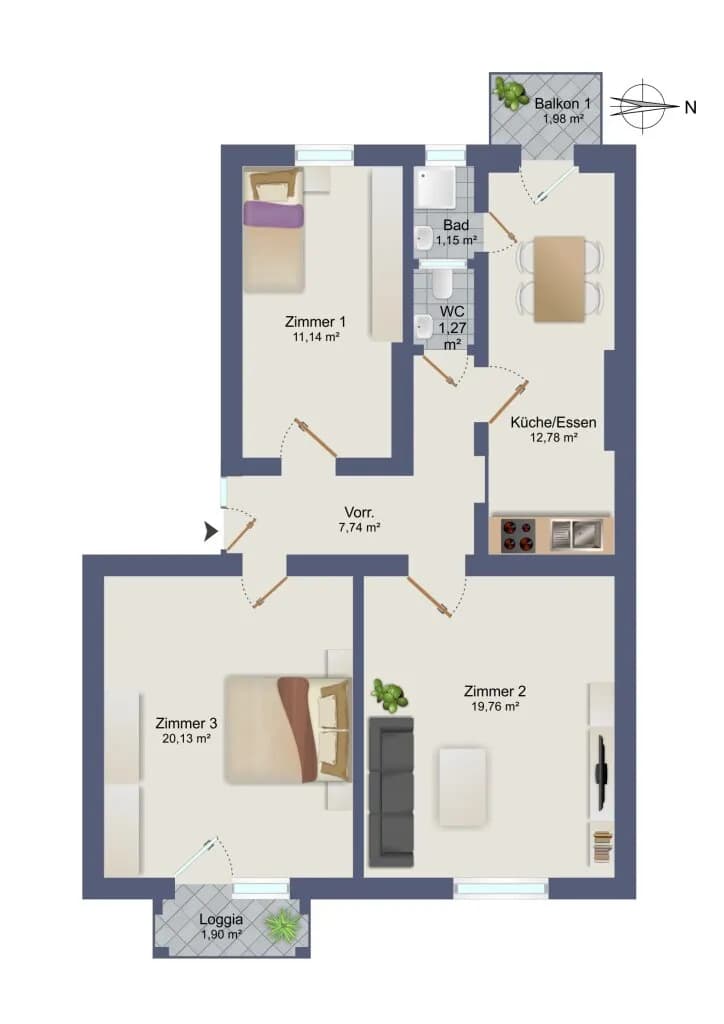 3-Zimmer-Wohnung kaufen in Graz – 73,54 m², € 149.000 – Bild 24 von 24
