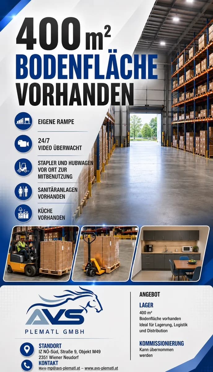 Gewerbeimmobilie mieten in Mödling – 250 m², € 4.000