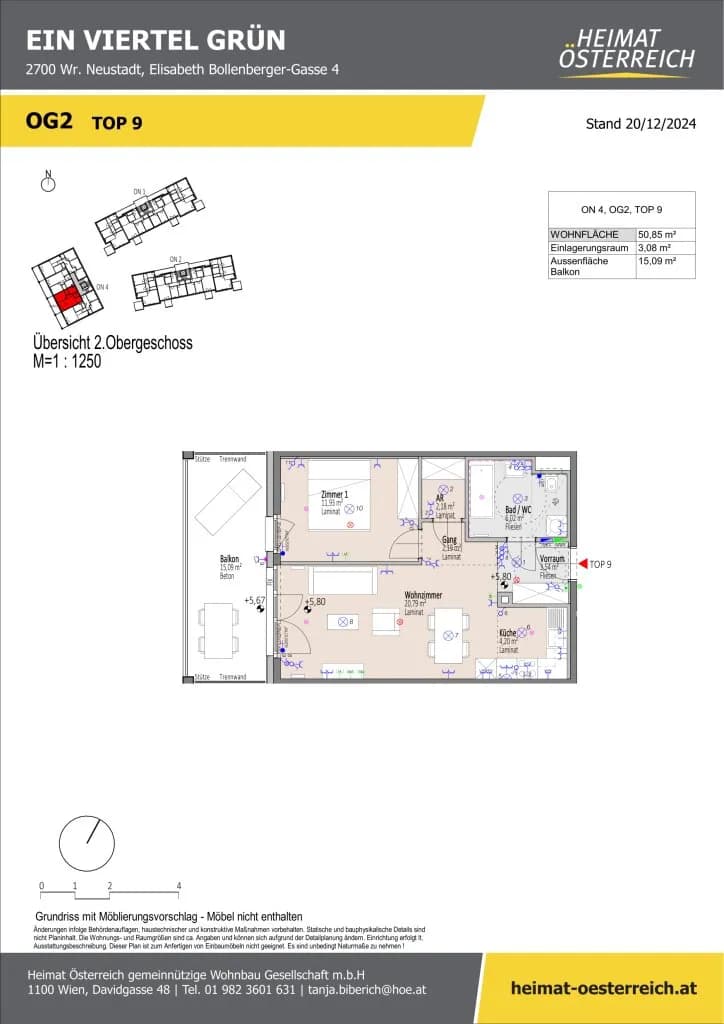 2-Zimmer-Wohnung kaufen in Wiener Neustadt – 50,85 m², € 183.270 – Bild 20 von 31