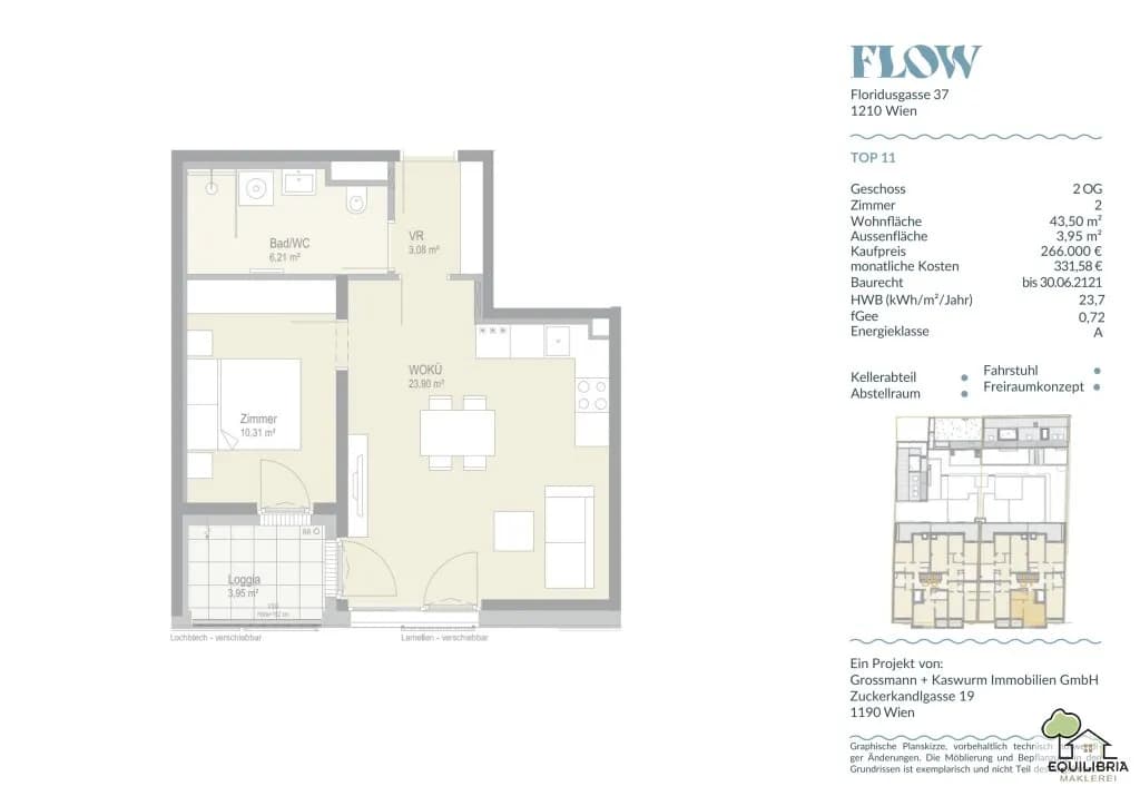 Wohnung kaufen in Wien – 43,5 m², € 266.000 – Bild 7 von 7