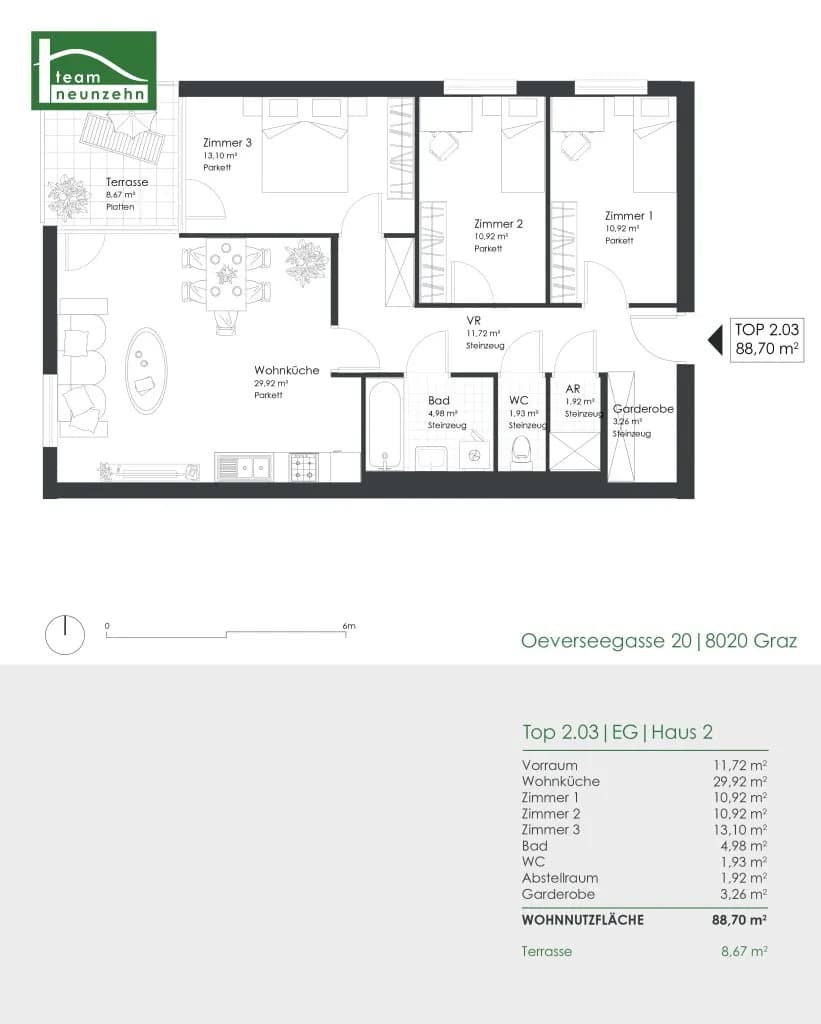 4-Zimmer-Wohnung mieten in Graz – 88,7 m², € 1.250 – Bild 22 von 22