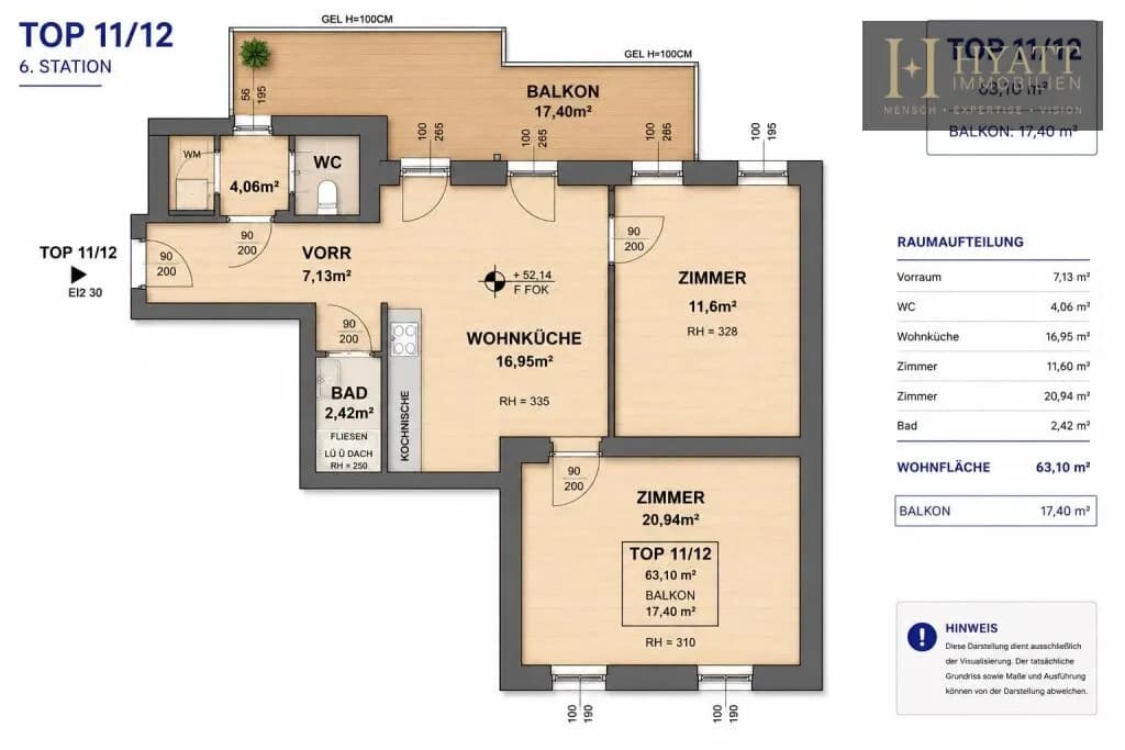 3-Zimmer-Wohnung kaufen in Wien – 64,68 m², € 475.000 – Bild 11 von 18