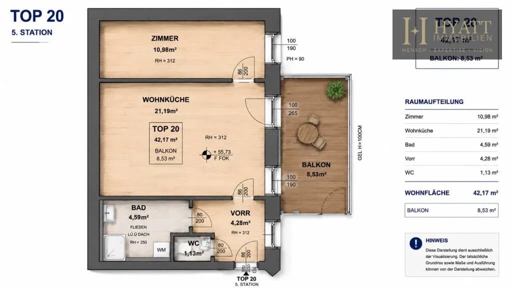 2-Zimmer-Wohnung kaufen in Wien – 42,17 m², € 369.000 – Bild 13 von 20