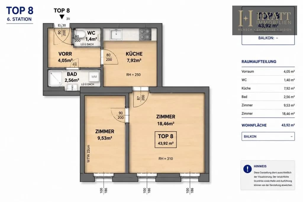 2-Zimmer-Wohnung kaufen in Wien – 43,92 m², € 259.000 – Bild 10 von 17
