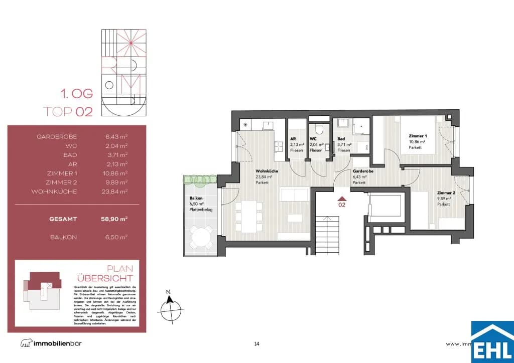 Immobilie kaufen in Wien – 58,9 m², € 438.166 – Bild 6 von 6