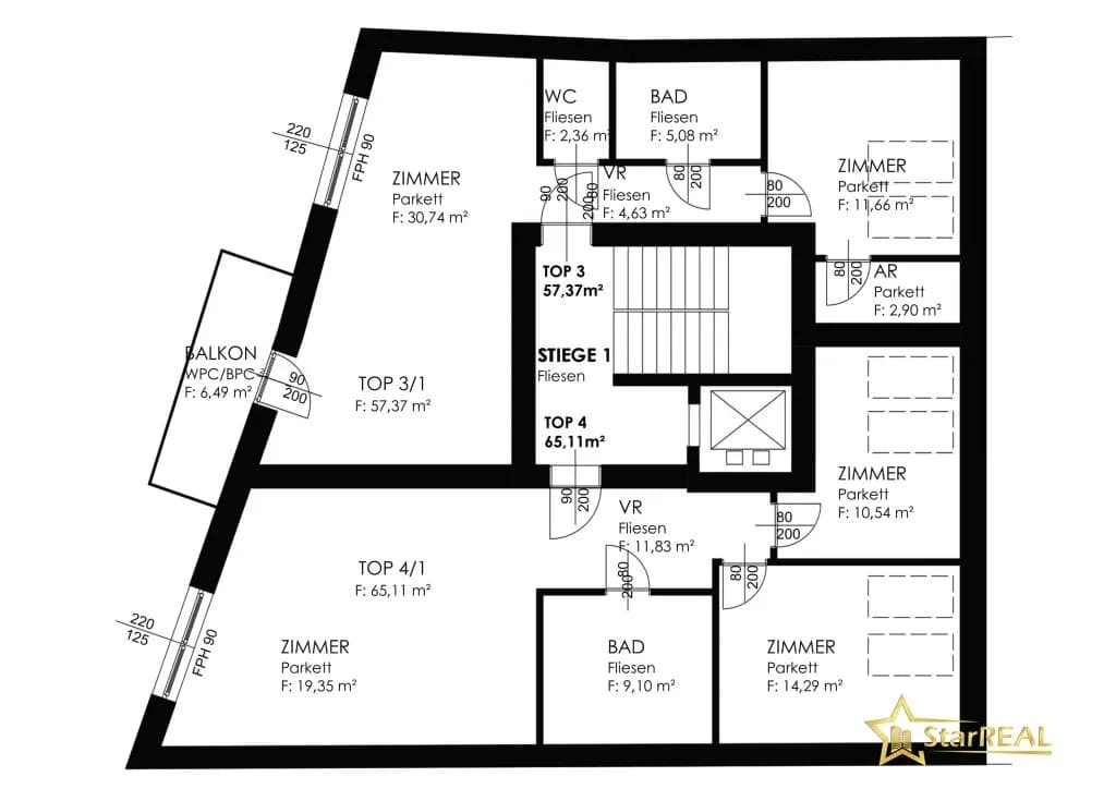 2-Zimmer-Wohnung kaufen in Mödling – 57,37 m², € 299.000 – Bild 13 von 13