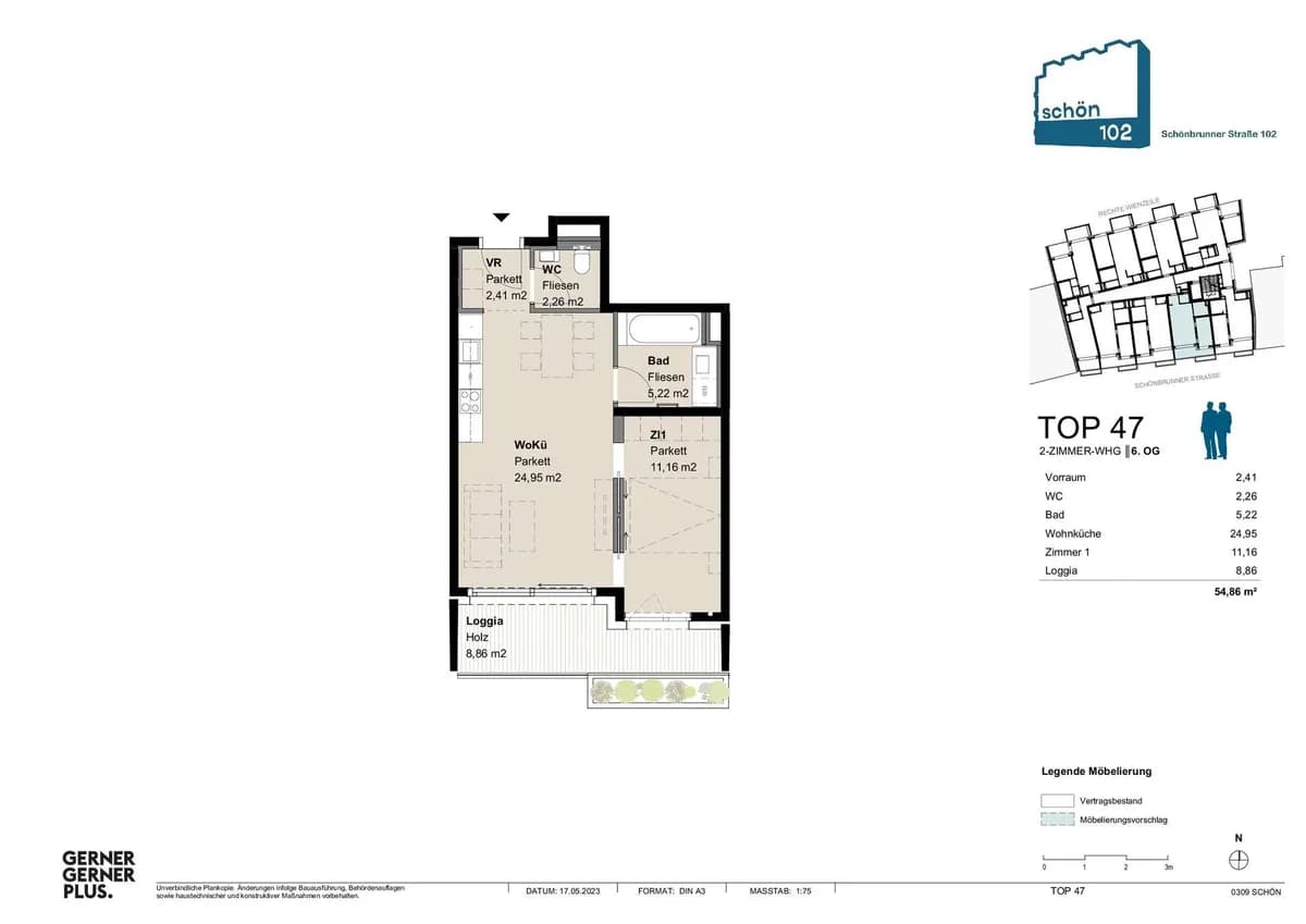 2-Zimmer-Wohnung mieten in Wien – 54,86 m², € 1.475 – Bild 24 von 24