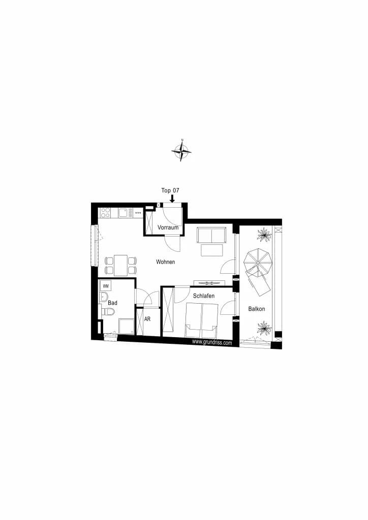 2-Zimmer-Wohnung mieten in Salzburg Stadt – 51,99 m², € 1.383 – Bild 6 von 6