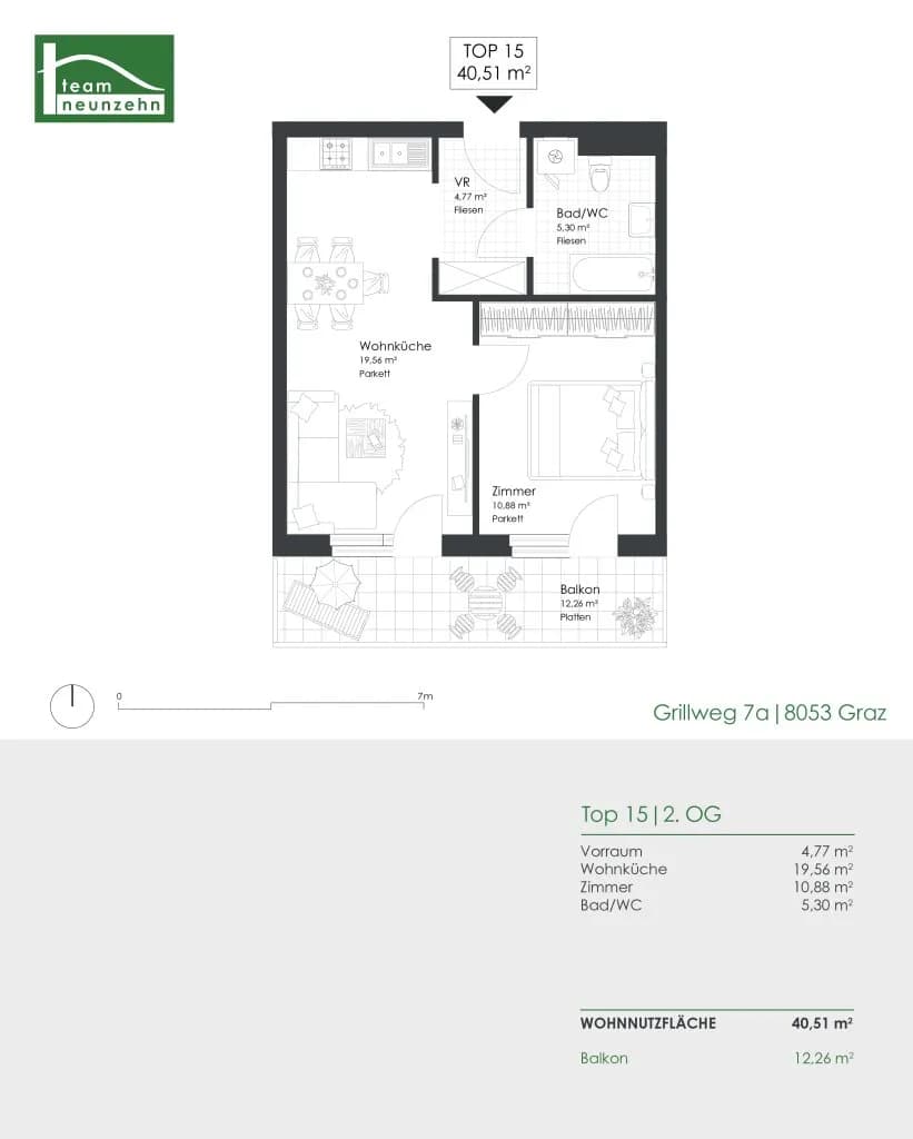 2-Zimmer-Wohnung mieten in Graz – 40,51 m², € 609 – Bild 22 von 22
