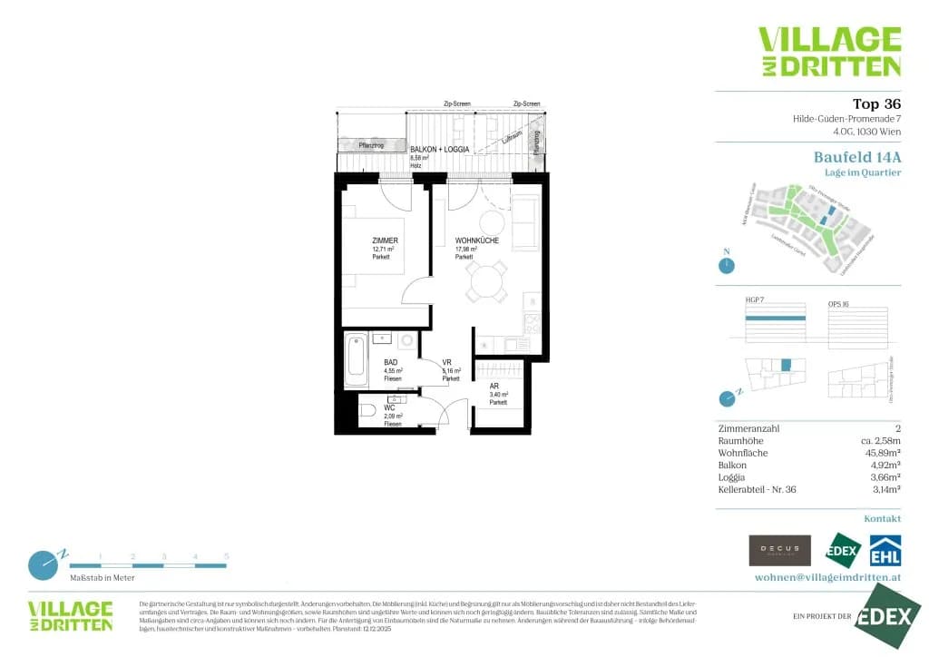 2-Zimmer-Wohnung kaufen in Wien – 45,89 m², € 359.100 – Bild 11 von 11