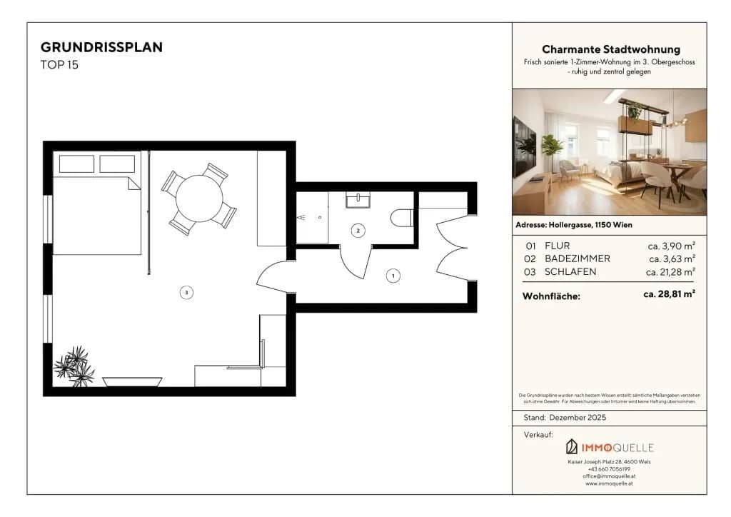 1-Zimmer-Wohnung kaufen in Wien – 28,81 m², € 149.000 – Bild 9 von 9