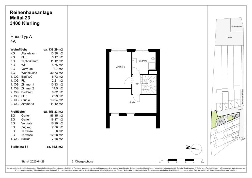 4-Zimmer-Haus kaufen in Tulln – 102,87 m², € 530.000 – Bild 34 von 34