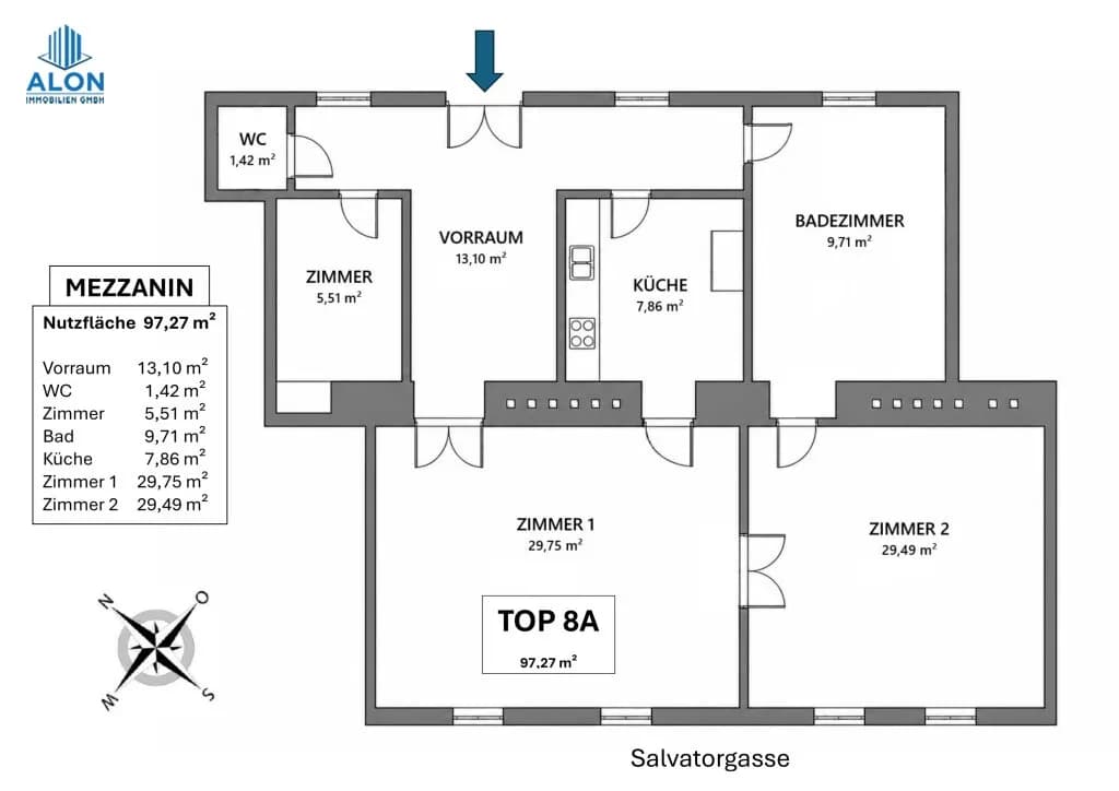 3-Zimmer-Wohnung mieten in Wien – 97,27 m², € 2.400 – Bild 21 von 21
