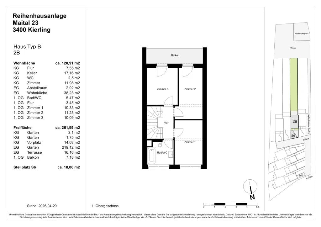5-Zimmer-Haus kaufen in Tulln – 103,75 m², € 550.000 – Bild 30 von 30