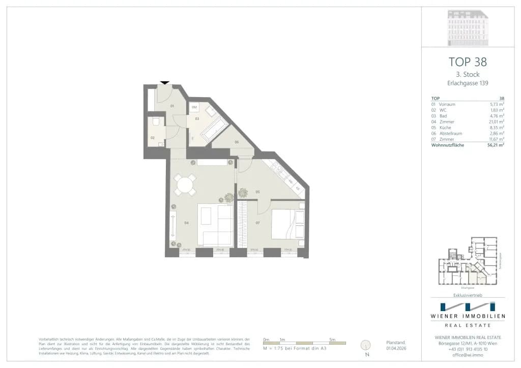 2-Zimmer-Wohnung kaufen in Wien – 56,21 m², € 267.000 – Bild 16 von 18
