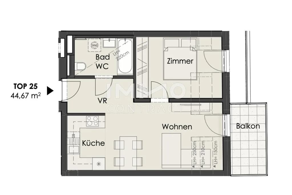 2-Zimmer-Wohnung kaufen in Wien – 44,67 m², € 342.000 – Bild 9 von 10